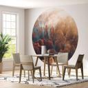 Bosque otoñal en la niebla - fotomural del bosque - Ioricon - Redondo - Papel pintado autoadhesivo/n