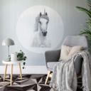 Zelfklevende Muurcirkel Korenkova - White Unicorn