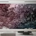 Jungletapet i monokrom - tropiske plantemotiver - non-woven