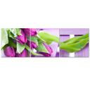 3 stykke lærredsprint, lyserøde tulipaner blomster