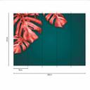 Palmetræ tapet RedPalm i grøn rød - non-woven tapet Designwalls 2 - 2,55 x 3,5 m