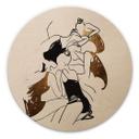 Cuadro de madera Kubistika - Bailarinas - Redondo