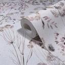 Ikke-vævet tapet blomster, blade blomstret natur mat i grå 