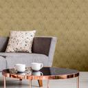 Livingwalls Fleecetapet, New Walls 50'er glam Art Deco Tapet Beige, Brun, Metallic