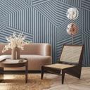 3D Geometric Blue Grey - non-woven tapet med stribemønster til stue og kontor