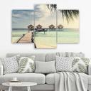 3 stykke lærredsprint, Beach Palm Trees Tropics
