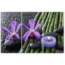 3-delt lærredstryk Bambus Zen Flower Candle