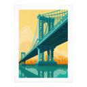 Póster vista de la ciudad a través del puente de Manhattan - Heemskerk