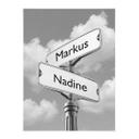 Póster texto personalizado - placa de calle blanco y negro