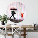 Vinilo decorativo Banksy - Lluvia de colores - Redondo