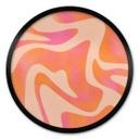 Póster Ondas abstractas en naranja-rosa - Bloom - Redondo