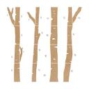 XXL panel de pared de madera de abedul bosque (4 partes) - MDF naturaleza