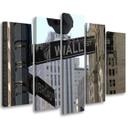 5 stykke lærredstryk, New York Wall Street USA