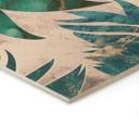 Cuadro de madera Hojas de palmera exóticas en verde dorado - Manovski