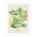 Póster mapa de Francia - Rivers