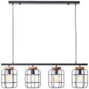 Pendelleuchte Inga, braun, 157,5 x 20 cm, Metall Pendellampe, dimmbar