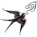 Mural de ventana con ornamento Miami Ink Swallow