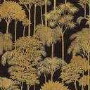 Papier peint intissé forêt arbres palmiers noir or Papier peint mural nature paysage couloir
