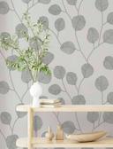 non-woven tapet grå sort hvid blomstret til stue soveværelse køkken marburg tapet