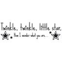 Wallsticker Twinkle Twinkle little star som er selvoplysende i mørke - vægprint