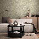 Botanisk tapet grøn beige - eksotisk Ikke-vævet tapet med blade - tapet med mønster