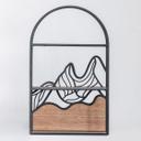 Wandregal Hängeregal Berglandschaft - Aus Holz und Metall - 34x56x12 cm