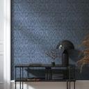 Ikke-vævet tapet Ornamental Ornamental Classic mat i blå 