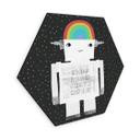 Sekskantet Billede regnbuerobot Sleep Laugh Create - Treechild - aluminium dibond