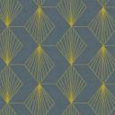 Geometrisk art deco-tapet mørkeblåt guld - moderne tapet med mønster - ikke-vævet tapet