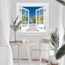 3D Wallsticker vindue firkantet - Vejen til paradis