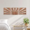 Decoración en madera puesta de sol Boho (3 piezas) - Caoba