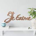 Træbogstaver - Je t'aime - Mahogni