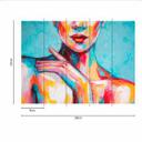 Artistic AcrylicGirl tapet i blå gul - non-woven tapet Designwalls 2 - 2,55 x 3,5 m