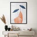 Póster Hojas de Monstera en dos jarrones color albaricoque - Kubistika