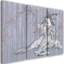 3 stykke lærredstryk, traditionel japansk geisha
