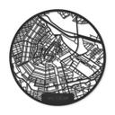 MDF - Decoración en madera mapa ciudad Amsterdam - Redondo