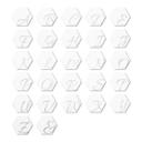 Hexagon bogstaver - Alu-dibond Sølveffekt, hvid