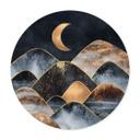 Póster Fredriksson - Montañas a la luz dorada de la luna - Redondo