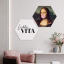 Hexagon Dibond Taudalpoi - Mona Lisa med tyggegummi