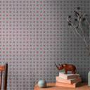 grafisk tapet med cirkelmønster lilla blå - non-woven tapet i retrostil