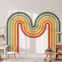 Wallsticker retro stribe form sæt (3 stk.) | regnbuefarver