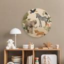 Cuadro de madera Goed Blauw - Jungle babies - Round