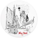 Fototapet - Rundt Love your City - New York Sort og hvid - vliesetapet/selvklæbende non-woven tapet