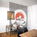 Separador de ambientes, biombo, pantalla de privacidad colgante Paisaje japonés - 8 piezas