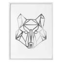 Plakat - Origami ulv - Sølveffekt