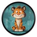 Póster Cachorro de tigre feliz - Magnusson - Redondo
