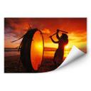 Poster autocollant - W - NG Percussionniste Hawaïen