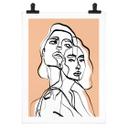Póster line art retrato de dos mujeres - Treechild