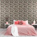 blomstertapet med sommerfugle lyserød grøn - non-woven tapet med lyse blomster