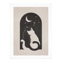Póster de animales Dos gatos a la luz de la luna - Tunaboylu
